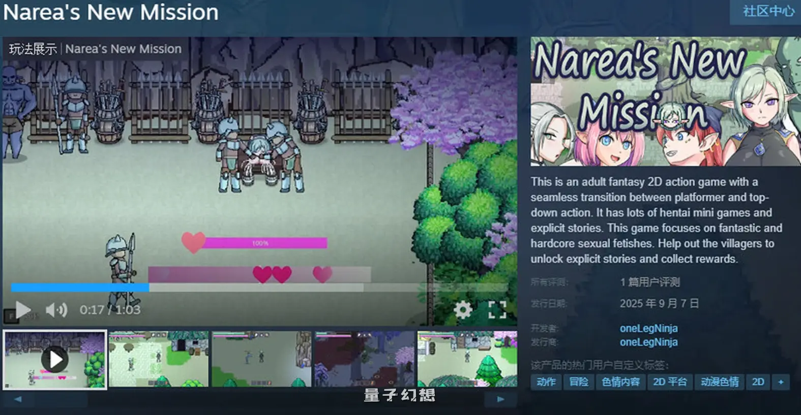 【动作ACT/像素动态】娜莉亚的新任务（Narea’s New Mission ） v1.4 官中步兵版+存档 [新作290M]